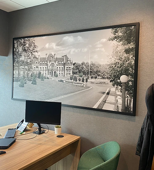 Oversized wall art installation